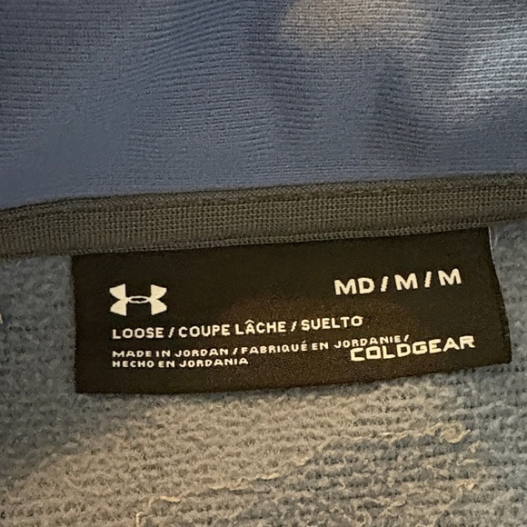 Under Armour Men's Heathered Blue Zip-Up Sweater - Picture 4 of 7